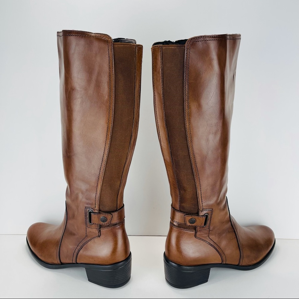 📌SOLD📌 BUSSOLA STYLE ANTWERPEN TAN LEATHER TALL BOOTS - Picture 8 of 16